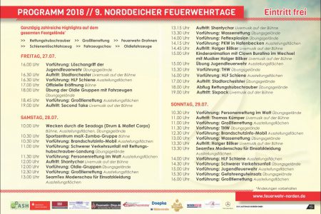 Programm Norddeicher Feuerwehrtage 2018