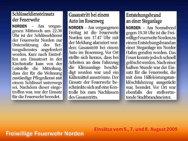 Presseberichte 2009