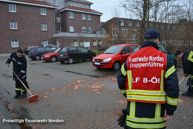 Ölverschmutzung auf Parkplatz, 10.02.2014