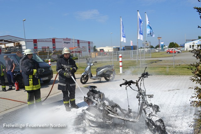 Brennender Motorroller, 17.07.2014